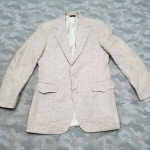 Pagano West Blaezer Mens 40L Beige Two Button Long Sleeve Western Cowboy Rodeo